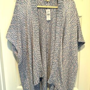 New with tags M\L sweater duster open knit Loft Cardigan
Heathered Marled Purple